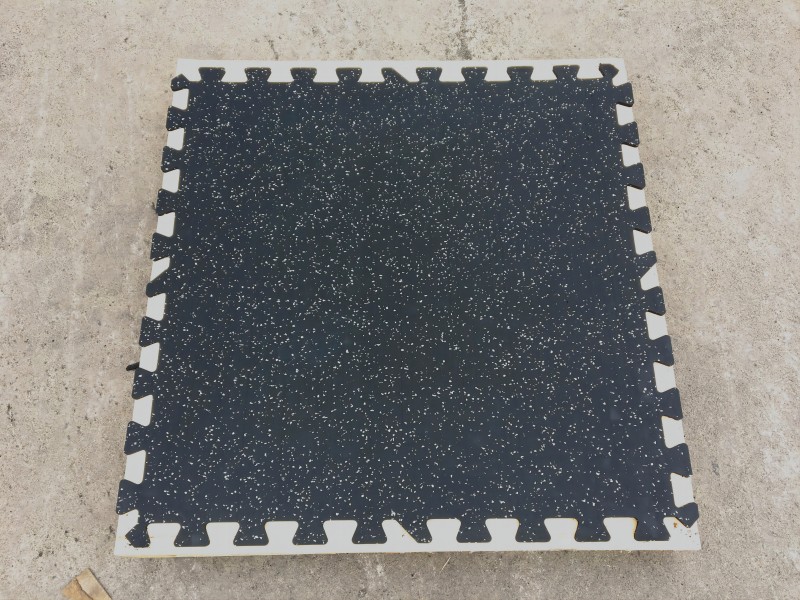 1mx1m white flecks gym flooring tile 6mm 8mm 10mm thick