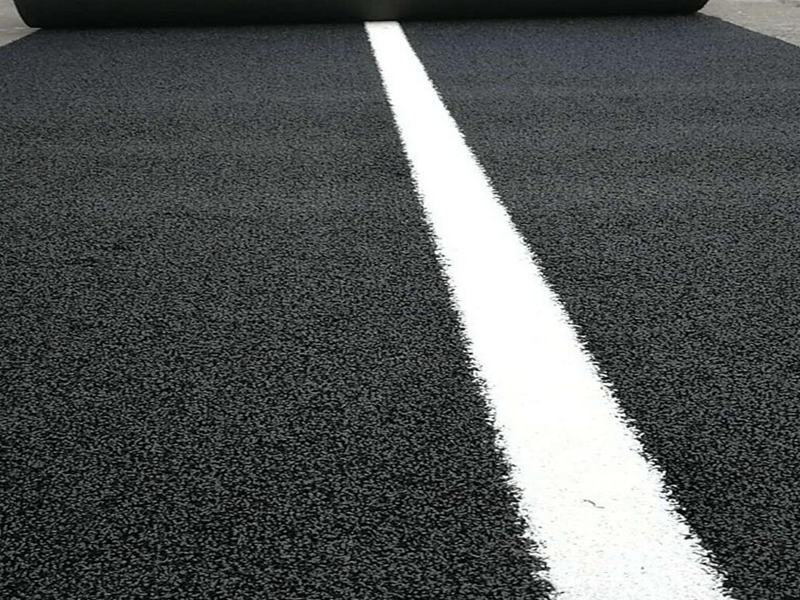 Black grass White lines gym sledding grass
