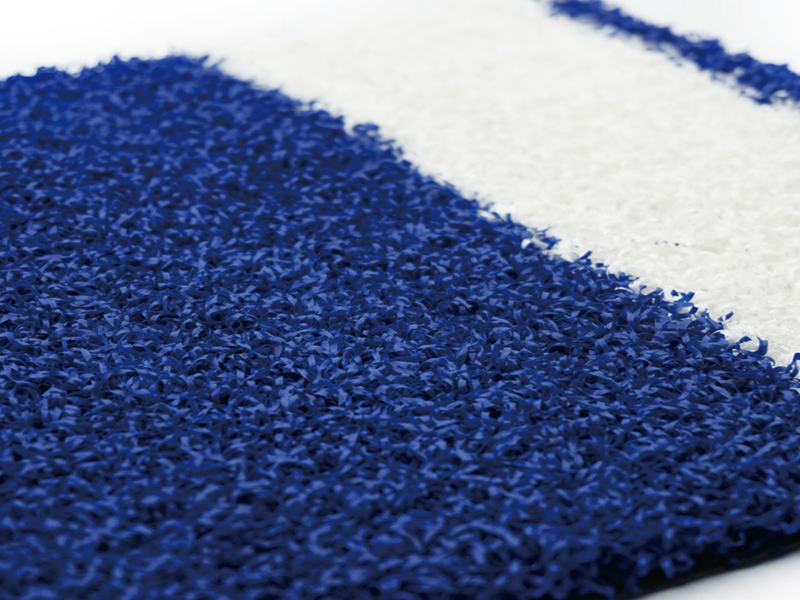 Blue white artificial grass for gym sledding use